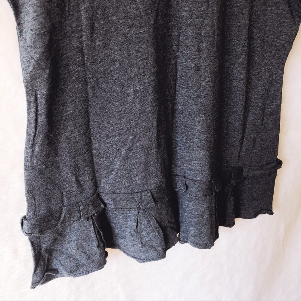 Banana Republic Gray Pleat Flounce Hem Top - Picture 6 of 14